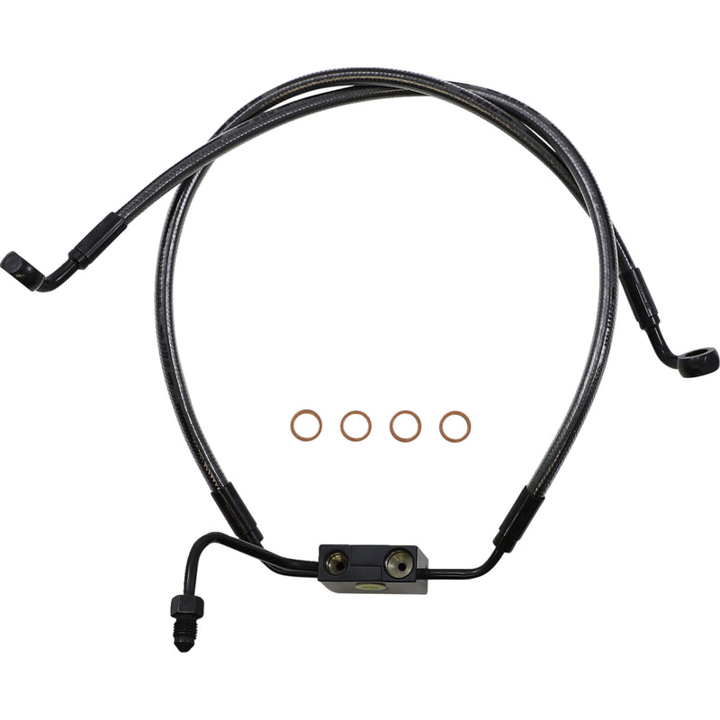 Magnum Shielding Designer Series Front Lower Brake Line Kit Black Pearl - AS47006 For Harley Dyna 2012-2017