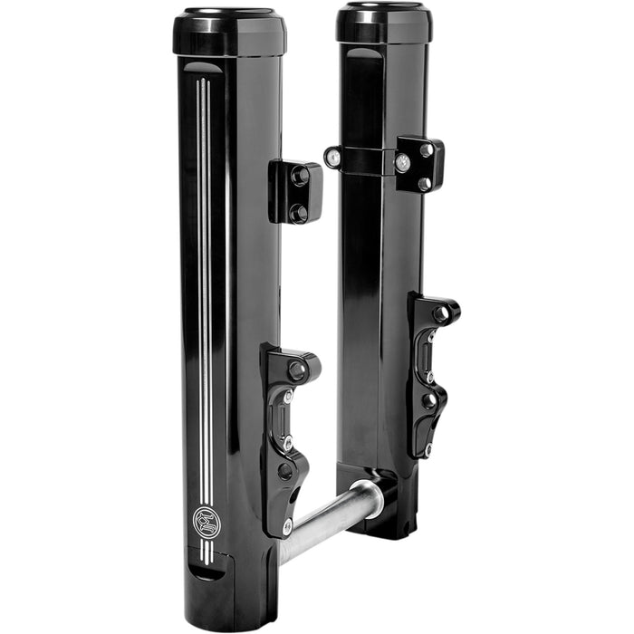 PERFORMANCE MACHINE (PM) 0406-0111 0208-2181-B Fork Dust Caps - 49 mm - Black Anodized