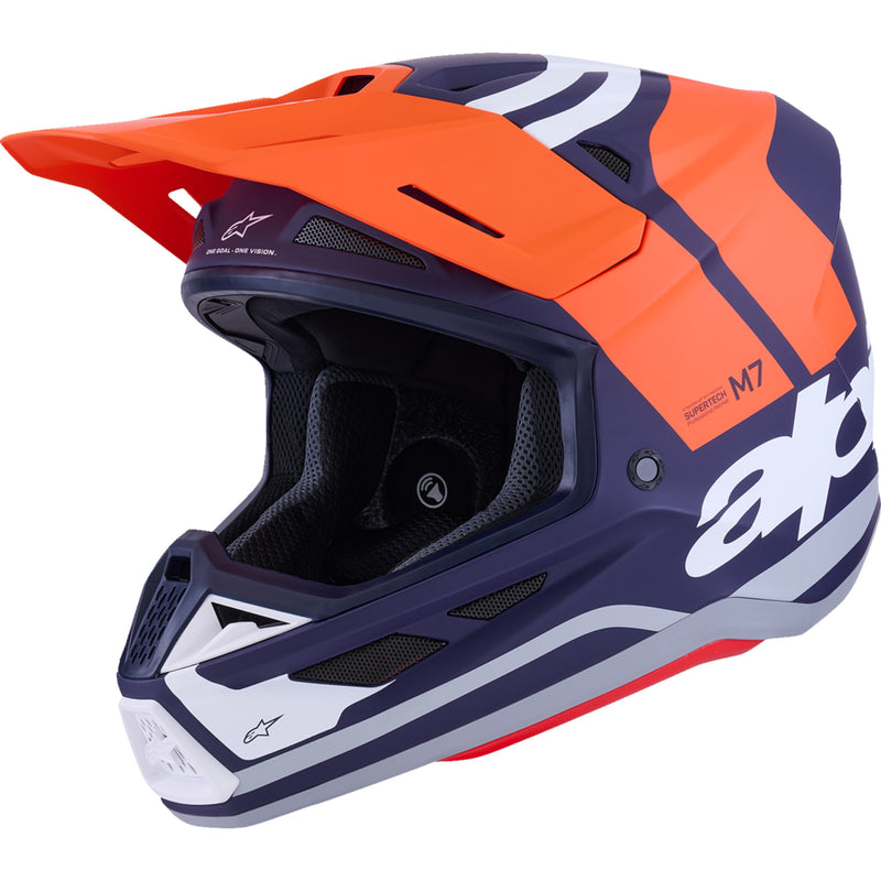 ALPINESTARS SM7 Core Helmet - Matte Orange/Blue