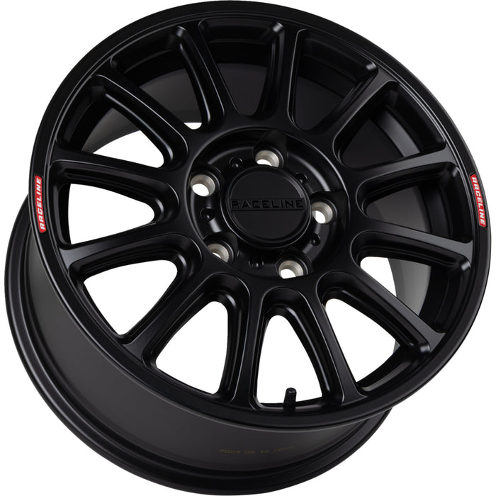 RACELINE WHEELS 0230-1562 A14VB-57012+56 Alpha Wheel Wheel - Alpha - Front/Rear - Black - 15x7 - 5/114.3 - +56 mm