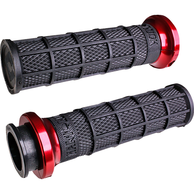 ODI Hart-Luck Signature V-Twin Lock-On™ Grips Black Red - V31ITW-BB-R For Indian 2018-2024