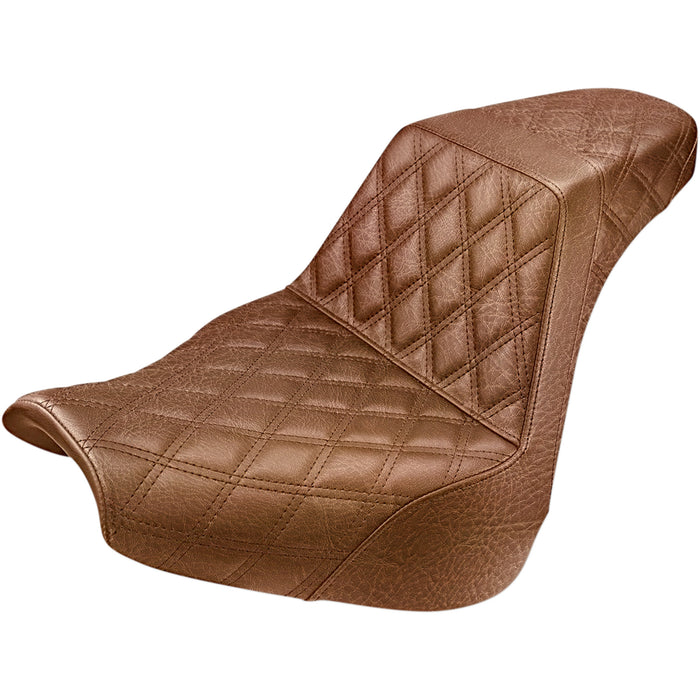 SADDLEMEN 0802-1167 818-31-175BR Step-Up Seat - Full Lattice Stitch - Brown - FXBR/S '18-'20