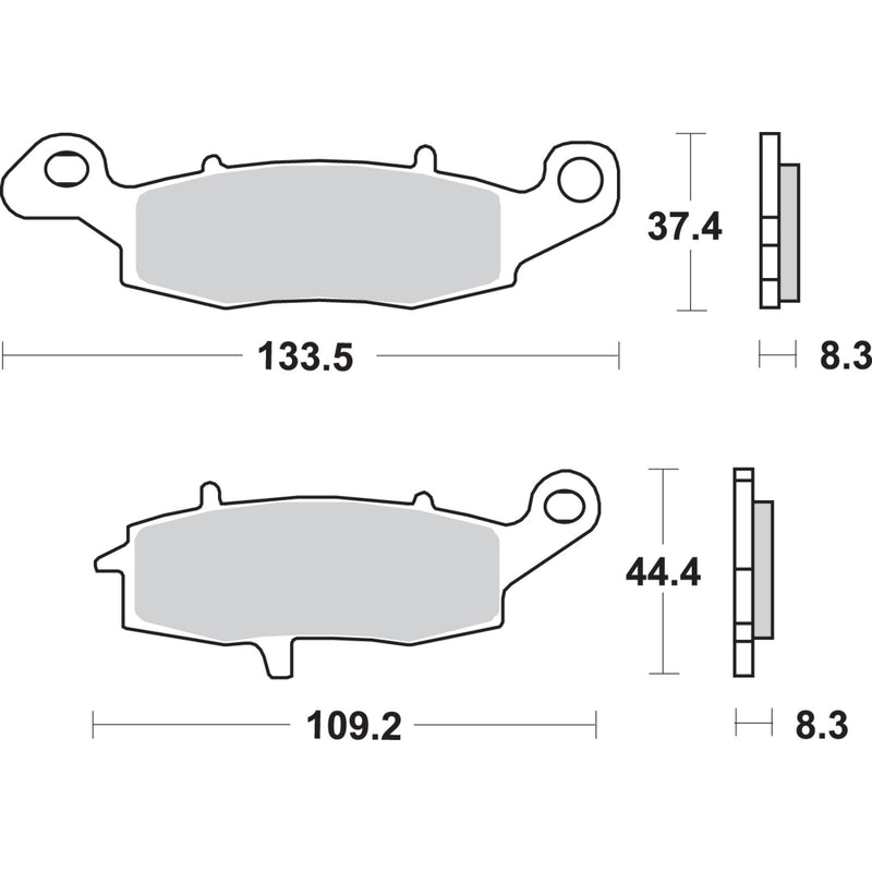Sbs Brake Pad - 704HS For Kawasaki Motorcycles 1998-2016 | Suzuki Intruder Volusia / 1000 Strom / 650A Strom / C50T Boulevard 2001-2016