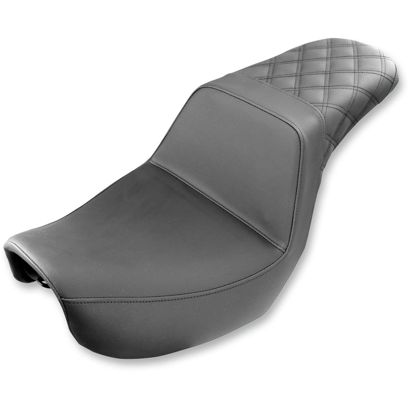 SADDLEMEN 0803-0562 806-04-173 Step-Up Seat - Rear Lattice Stitched - Black - Dyna