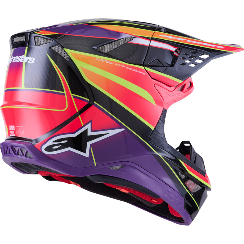 ALPINESTARS Supertech M10 Era MIPS® Helmet - Gloss Pink/Violet/Yellow Fluo