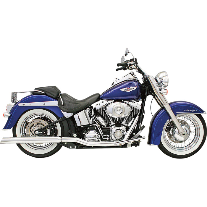 BASSANI XHAUST 1801-0453 31117C Slip-On Mufflers for True Dual Headers - Slash-Down - Chrome