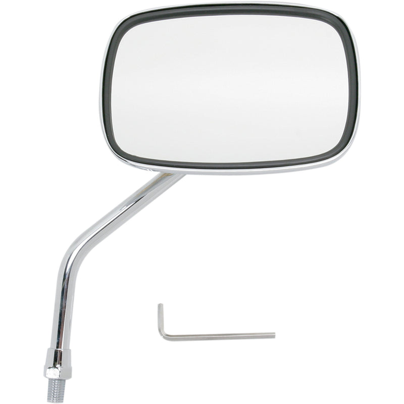 EMGO 2031758 20-31758A "Ride Free" Steel Mirror Mirror - "Ride Free" - Side View - Rectangle - M10 x 1.25 - Gold/Chrome - Left
