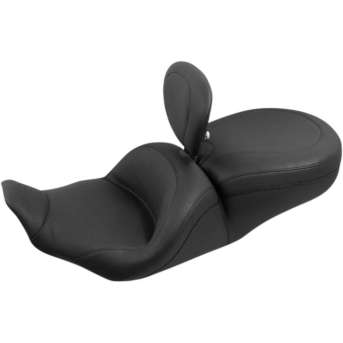 MUSTANG 0801-0696 79672 Lowdown™ 2-Up Seat - Lowdown Seat with Driver Backrest - Plain - FLHR '97-'07