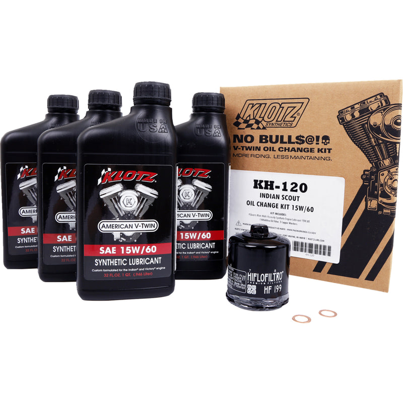 Klotz Oil Oil Change Kit - KH-120 For Indian Scout 2015-2024
