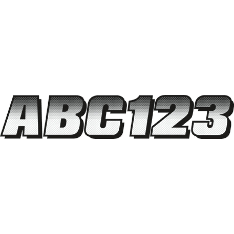 HARDLINE WHBKG300 WHBKG300 Watercraft ID Kit I.D. Sticker Kit - 300 Series - White/Black Gradation