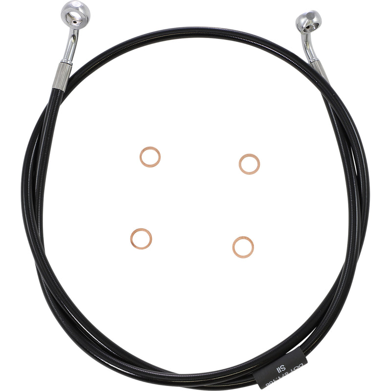 LA Choppers Black Braided Brake Line Kit 12" 14" Ape Hanger Handlebars Black - LA-8153B13B For Harley Softail 2018-2022