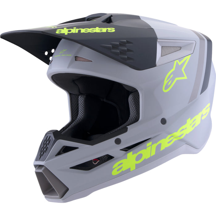 ALPINESTARS SM3 Radium Helmet - Matte Gray/Black/Yellow Fluo