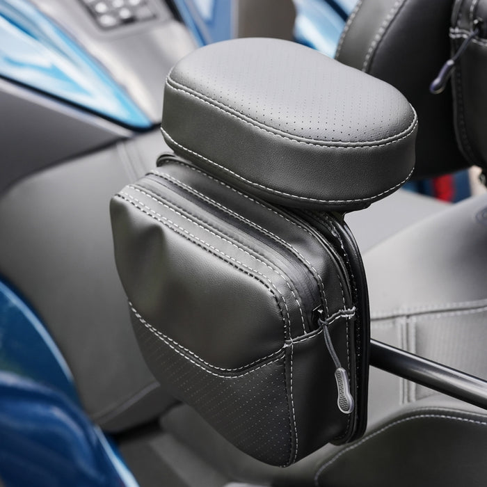 SHOW CHROME 3550-0437 ARC-2RT Platinum Arm Rest Pouch passenger - two-toned black - can-am spyder rt ltd '20-'24