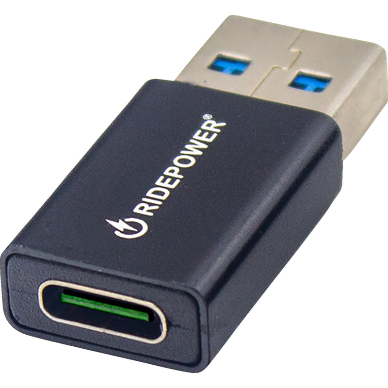 RIDEPOWER 3807-0716 RPUSBUSBCADPT Male USB to Female USB-C Compact Power Adapter Male USB to Female USB-C Adapter - Power - Compact - Black
