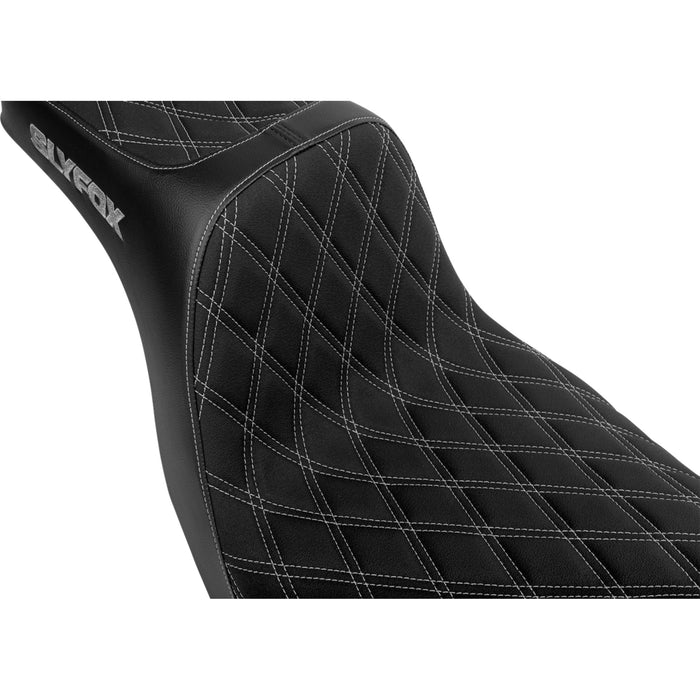 SLYFOX 0802-1672 4701D-SlyFox High Noon Seat double diamond - silver logo - silver stitch - fl/fx '18-'25