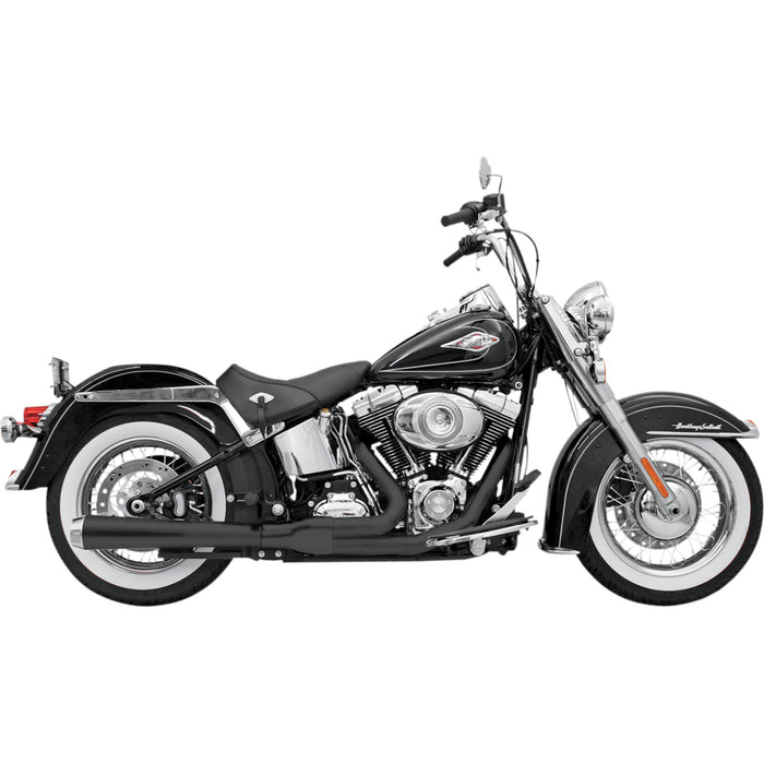 BASSANI XHAUST 1800-1155 12121J Road Rage 2:1 Exhaust System - Black - Long - Softail