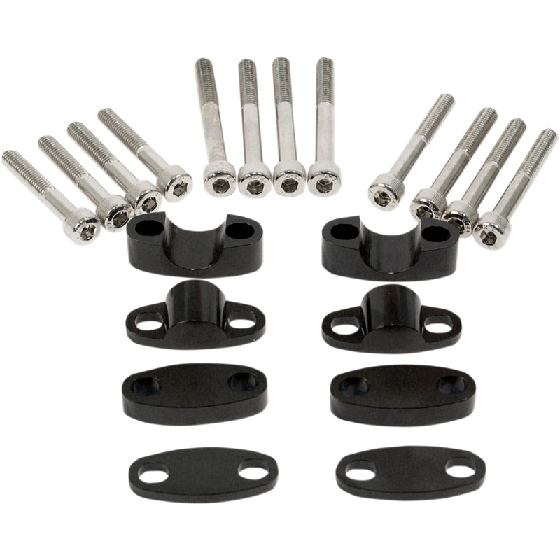 EMGO 0602-0787 23-09371 Aluminum Handlebar Riser Kit Riser Kit - 7/8" - Black