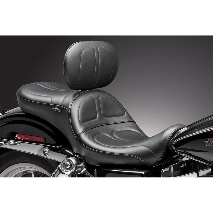 LE PERA 0803-0486 LK-970BR Maverick Seat - with Backrest - Stitched - Black - FLD/FXD '06-'17