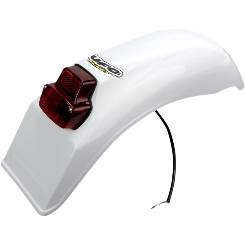 UFO 12-211-29 ME08026W Enduro Rear Fender universal  with tail/brake light - white