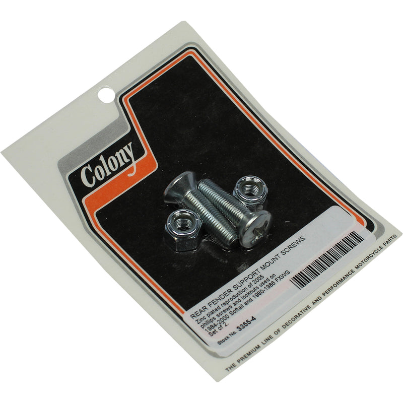 Colony Mounting Screws Nuts - 3355-4 For Harley Wide / Softail 1980-2000