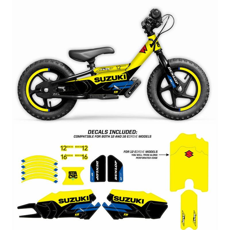 D'COR VISUALS 4302-7006 10-80-207 STACYC™ Stability Cycle Graphics Kit STACYC™ Stability Cycle Graphic Kit - 12" & 16" - Suzuki