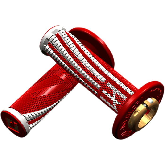 ODI 0630-2267 H36EPRW Emig Pro V2 Lock-On Grips Grips - Emig - Pro - V2 - Red/White