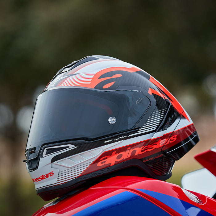 ALPINESTARS Supertech R10 Team Helmet - Black/Carbon Red/Gloss White