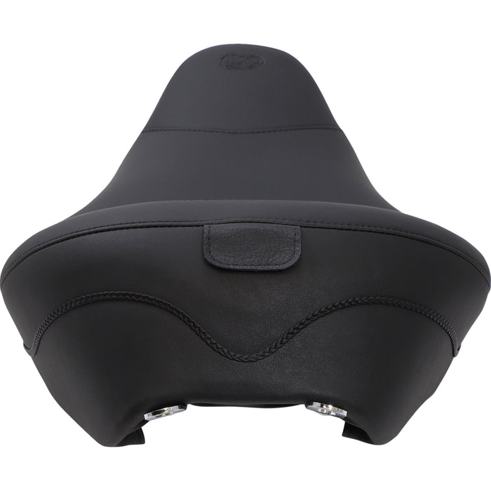 MUSTANG 0801-0462 79600 Wide Solo Seat with Removable Backrest - Vintage - Black - Smooth - FL '08+