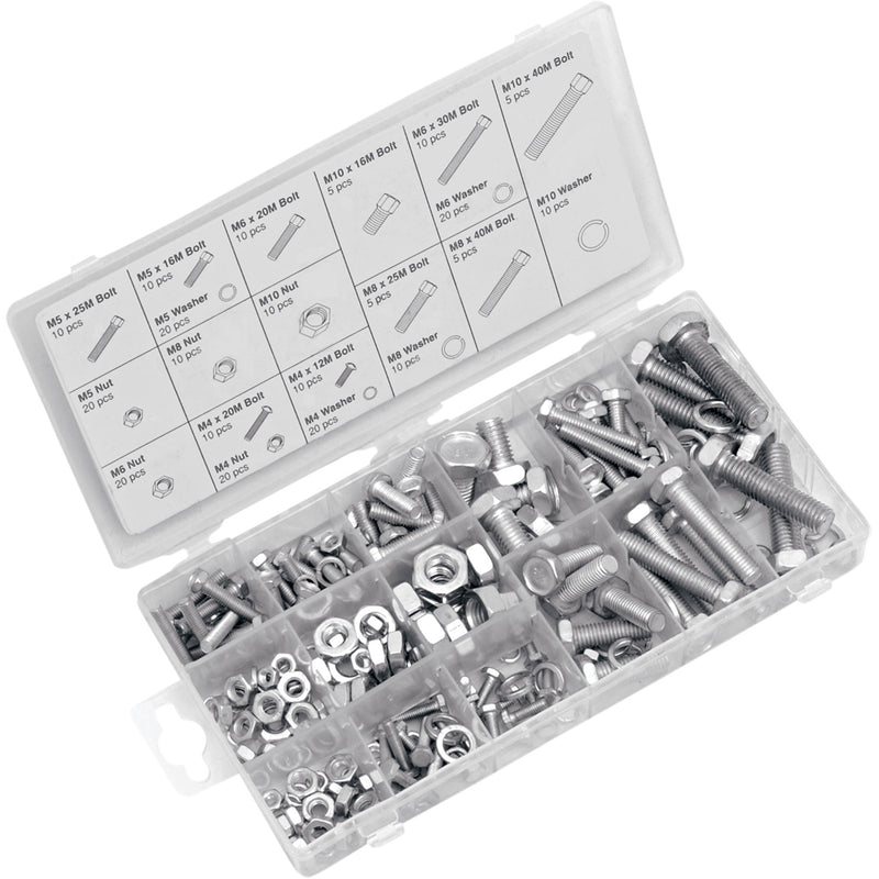 PERFORMANCE TOOL 2402-0095 W5334 Bolt-Nut-Washer Assortment Metric Nut/Bolt Assortment 240-Piece