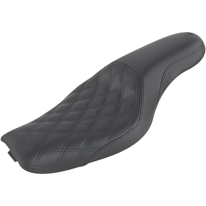 SADDLEMEN 0804-0748 807-03-149 Profiler™ Lattice Stitch Seat - Front Lattice/Rear Smooth - Black - XLC