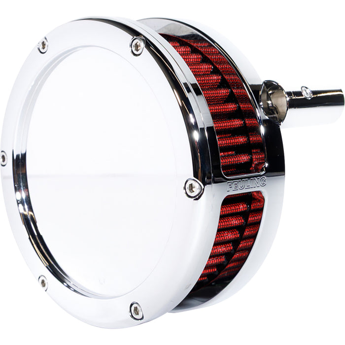FEULING PARTS 1010-3439 5457-S BA Slim Air Cleaner Kit chrome - red filter - '08-'17 twin cam