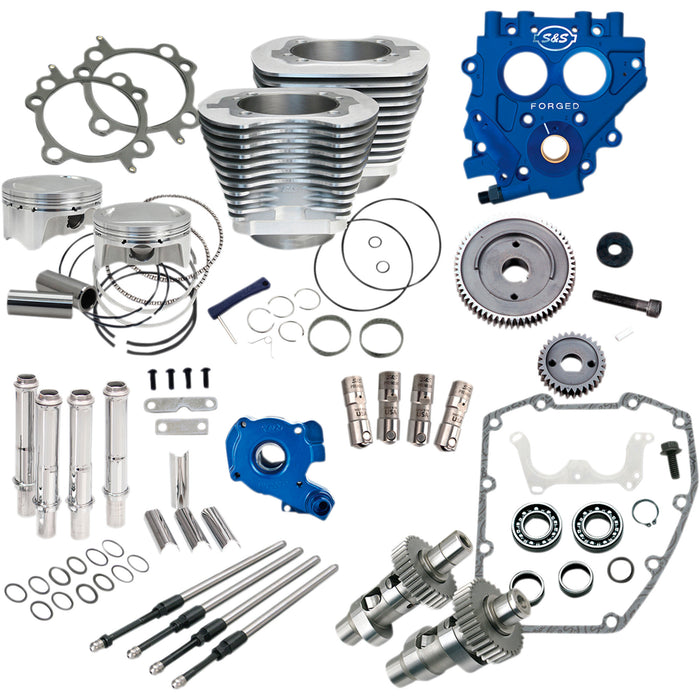 S&S CYCLE 0904-0027 330-0663 100" Power Package Engine Performance Kit - Gear Drive - Silver