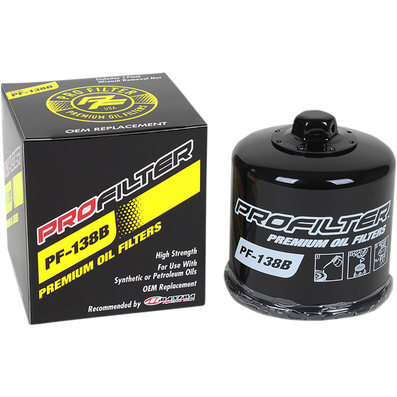 Pro Filter Oil Filter - PF-138B For Aprilia Motorcycles 2009-2018 | Kymco ATV/UTV Models 2008-2015 | Cagiva Navigator / Raptor 2000-2005