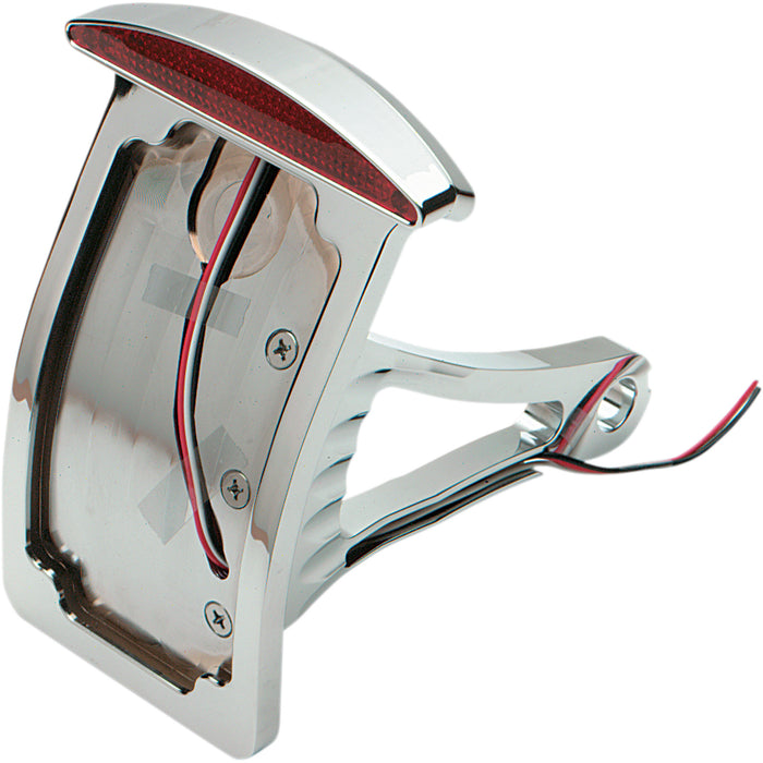 DRAG SPECIALTIES 2010-0552 Side Mount Half-Moon LED Taillight and License Plate Mount Side Mount Taillight/License Plate Mount - Curved Vertical - Half-Moon