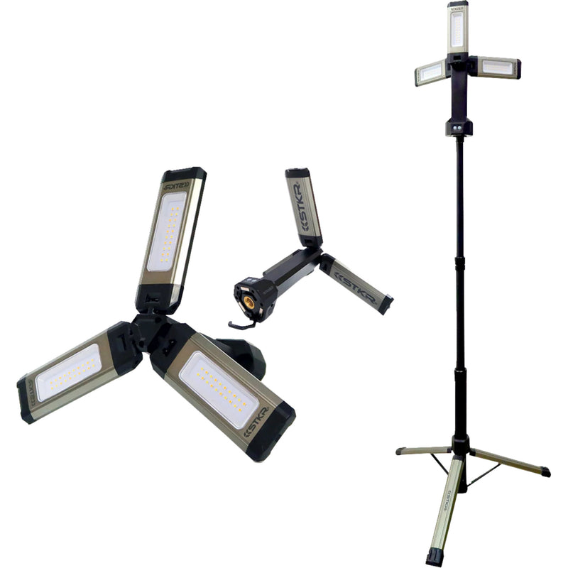 RISK RACING 3850-0569 12681 Tri-Mobile Work Light with Tripod Stand Shop Light w/Tripod - Work Area/Mobile - 2000 Lumens - Rechargeable