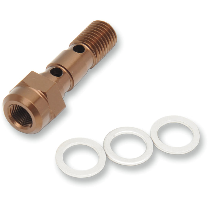 SHINDY D17-616 17-627 Aluminum Banjo Bolt with bleeder - honda/kawasaki/suzuki/yamaha