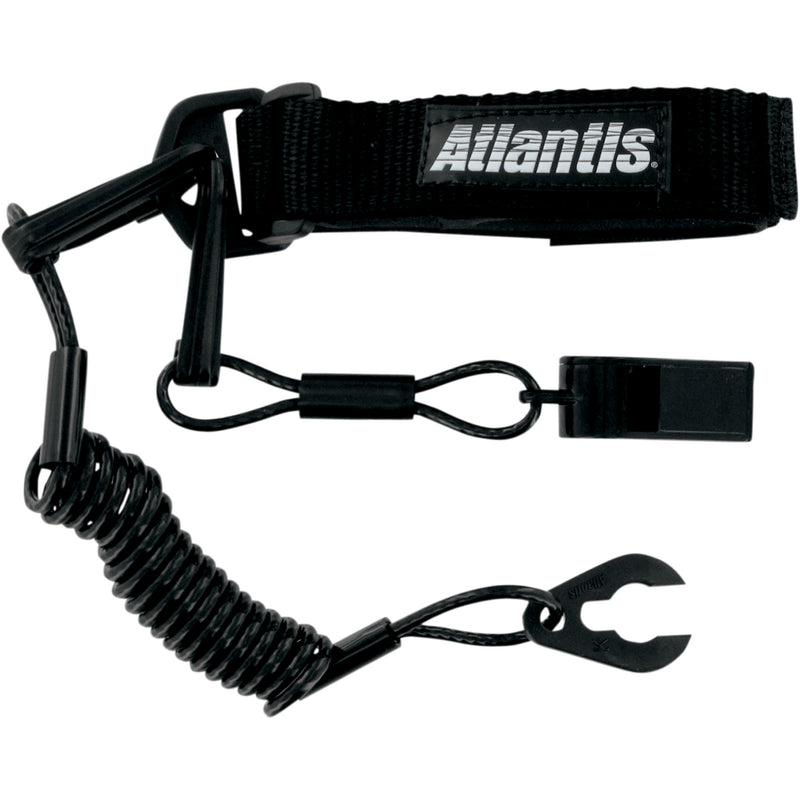ATLANTIS A8130-PFW A8130PFW Pro Floating Lanyard with Whistle Lanyard with Whistle - Yamaha - Black