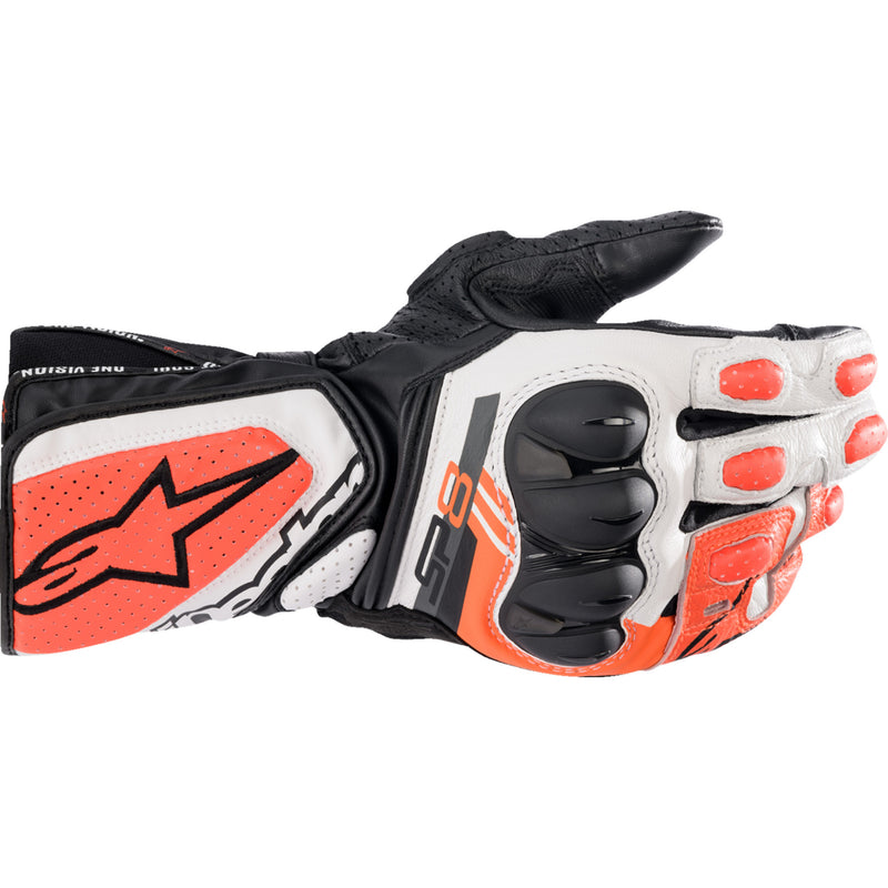 ALPINESTARS SP-8 V3 Gloves Black/White/Fluo - Red