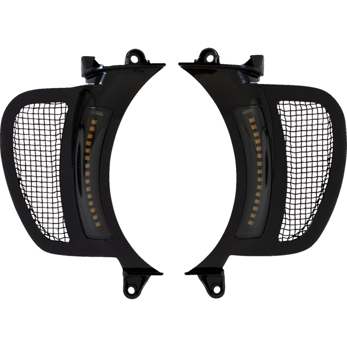 CUSTOM DYNAMICS 2040-2815 CD-RG-V-AW2-BB Genesis® 4 Dynamic LED Road Glide® Vent Inserts - Amber/White - Black w/ Black Mesh