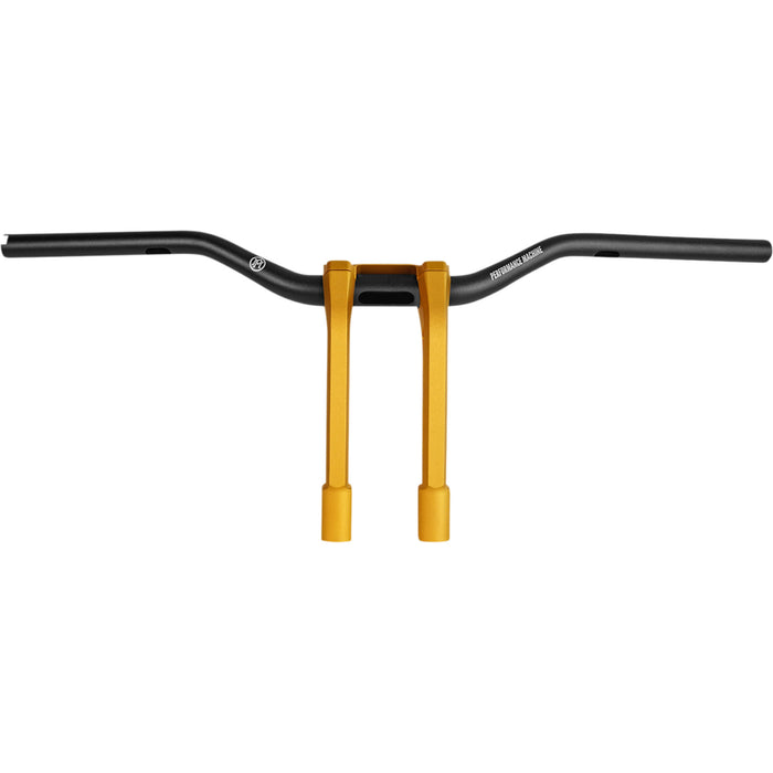 PERFORMANCE MACHINE (PM) 0602-1238 0208-2186M-SMG Phatbar & Riser Kit - Handlebar Assembly - External Wiring - Gold Ops