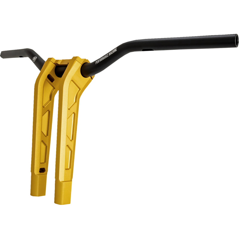 PERFORMANCE MACHINE (PM) 0602-1567 0208-2197M-SMG Phatbar & Riser Kit internal wiring/gauge mount holes - 11-1/2" - gold ops