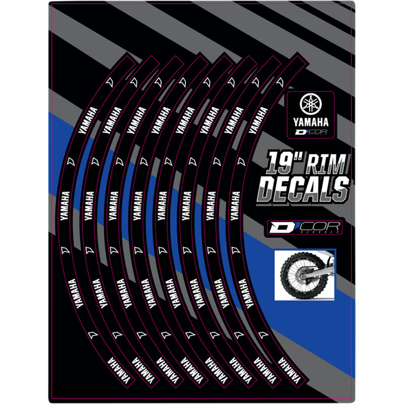 D'COR VISUALS 4320-2363 40-80-207 Rim Decal yamaha logo - 19" rear