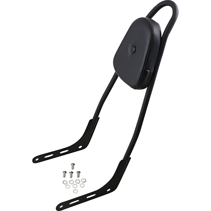 MOTHERWELL 1501-0681 156T18-MB-SK-WP One-Piece Sissy Bar matte black - skull - with pad