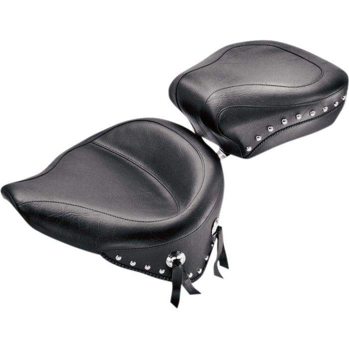 MUSTANG 0802-0459 75506 Wide Vintage Solo Seat - Wide Studded Solo Seat - Softail '84-'99