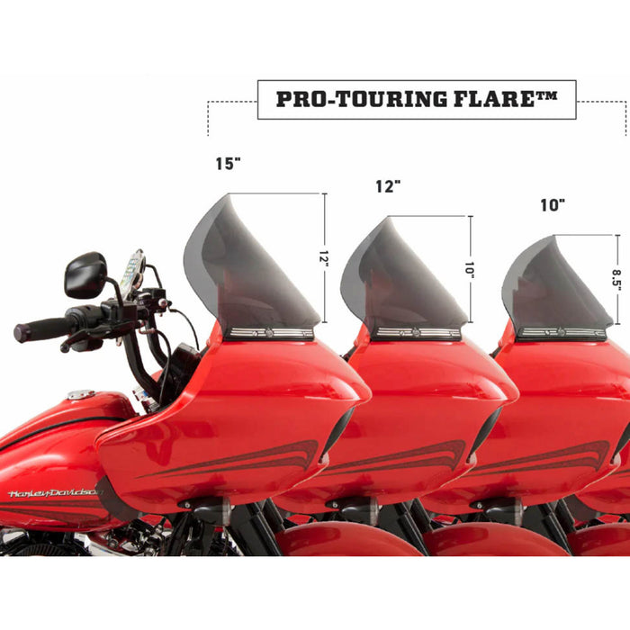 KLOCK WERKS 2310-0752 KWW-01-0622-T Pro Touring Flare Windshield  - Tinted - 10" - FLTR