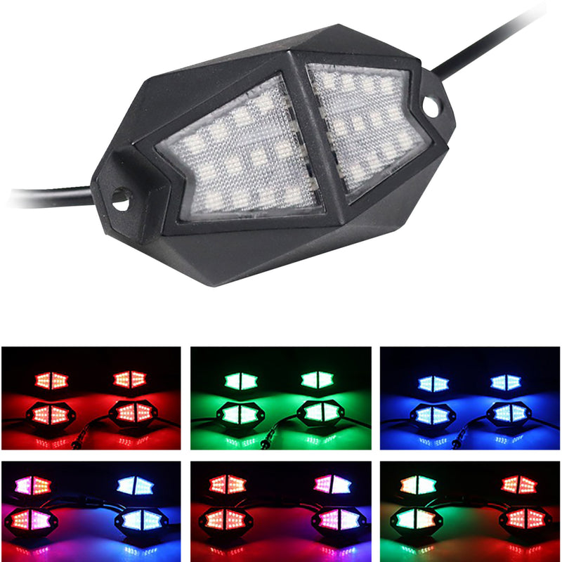 WHIPITLIGHTRODS 2040-2952 25-400 LED Rock Light Kit 4 Pod Rock Light