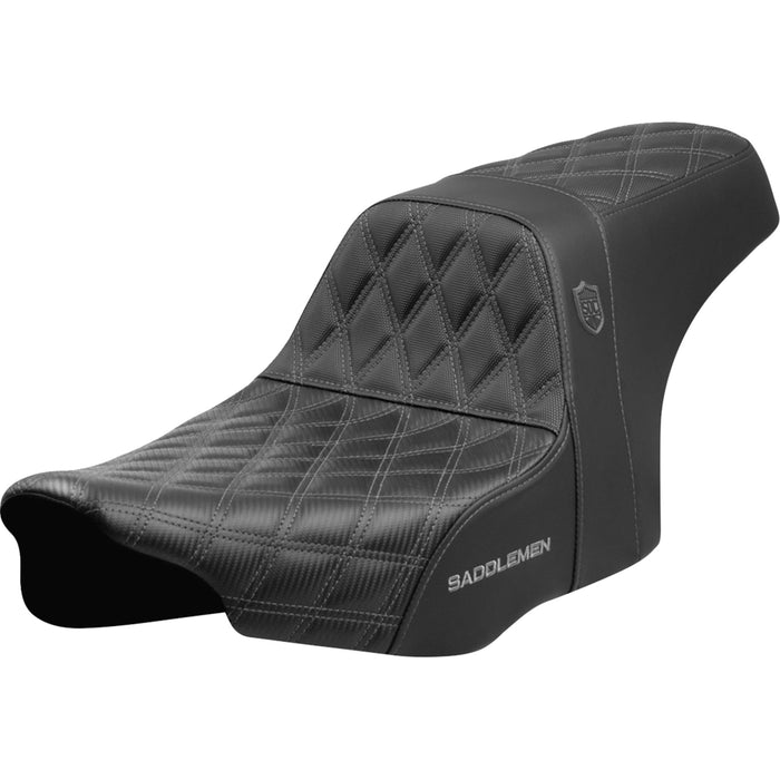 SADDLEMEN 0801-2001 SC-82307D2 Pro Series SDC Performance Grip Seat Pro Series SDC Performance Seat - Gray Stitching - w/o Backrest - FLT/FLH '23-'24