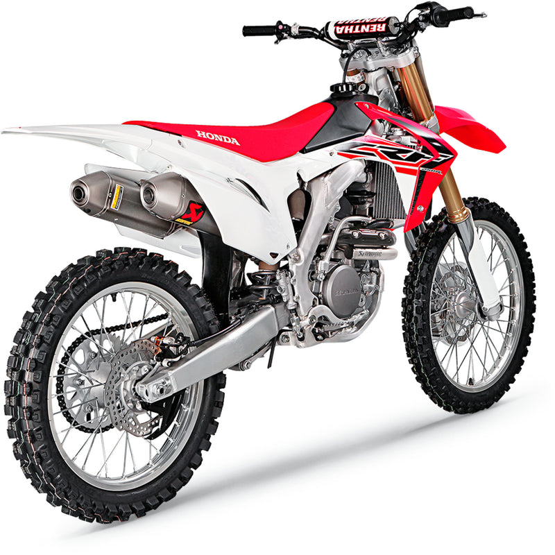 Akrapovic Racing Line 1-Into-2 Exhaust System - S-H2MR9-QTA Honda CRF250R 2016-2018