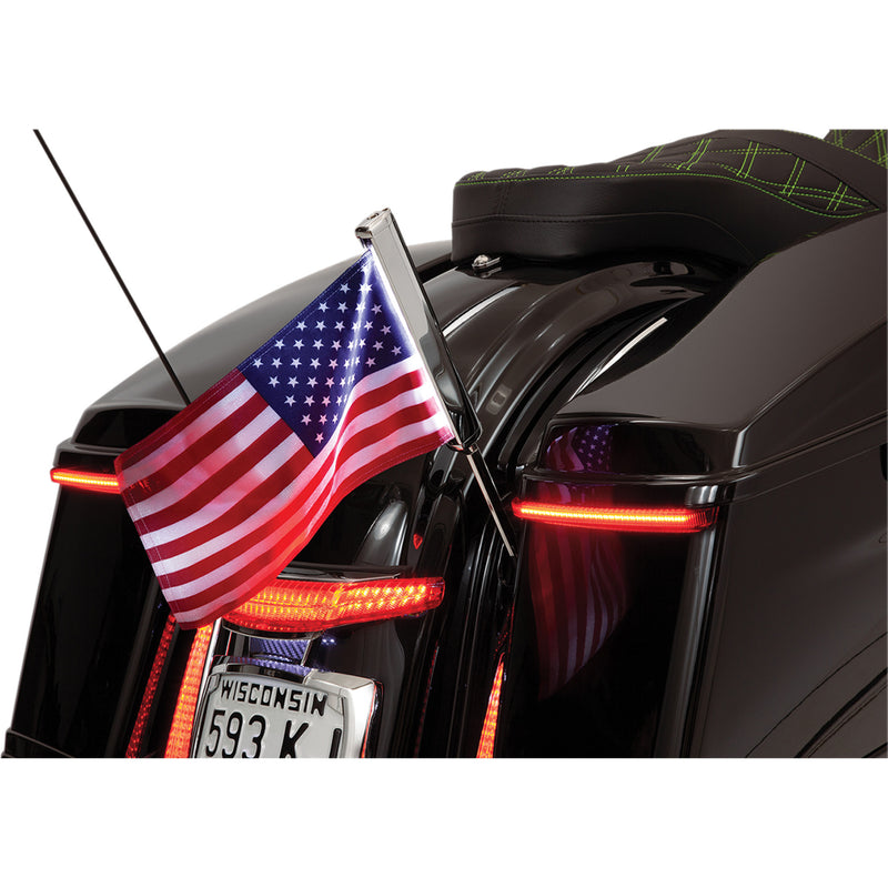 Ciro Flag Pole Mounting Kit Flagpole Mount Antenna Mount Chrome - 70608 For Harley Touring 1998-2026