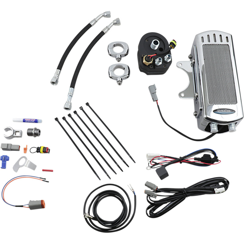 Ultracool 3.0 Side Mount Oil Cooler For S&S T-Series Engines Chrome Touring - SMT-1CSS For Harley Touring 1999-2006